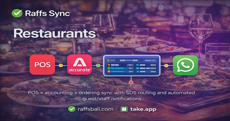 Raffs Sync for Restaurants — POS, SDS, accounting, stock and WhatsApp automation